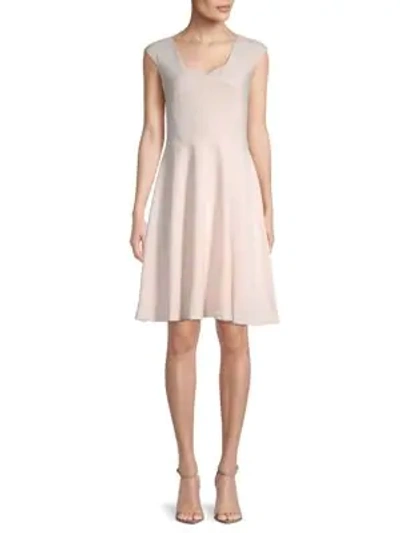 Shop Calvin Klein Cap-sleeve Fit-&amp;-flare Dress In Blossom