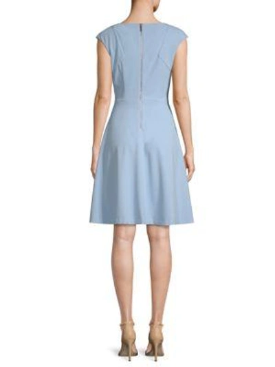 Shop Calvin Klein Cap-sleeve Fit-&amp;-flare Dress In Blossom