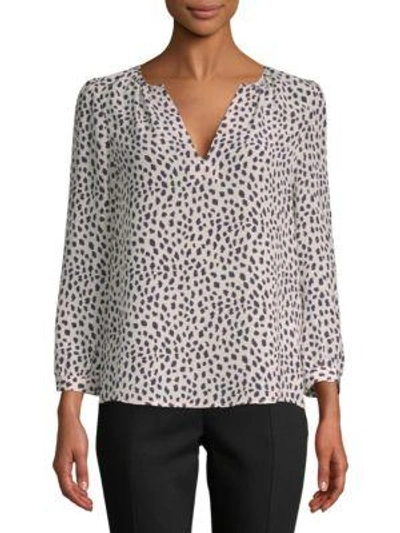 Shop Joie Pearline Silk Blouse In Dark Navy