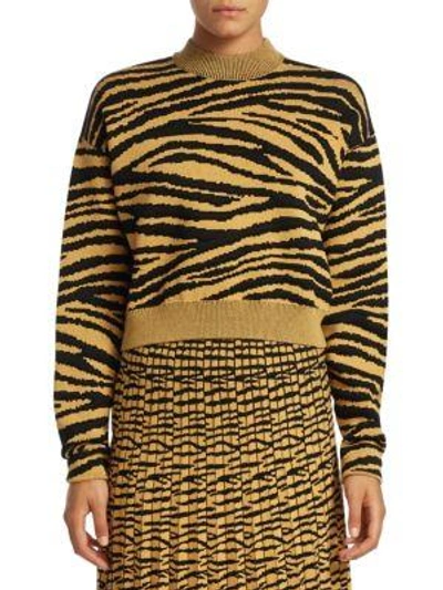 Shop Proenza Schouler Tiger Jacquard Sweater In Gold-black
