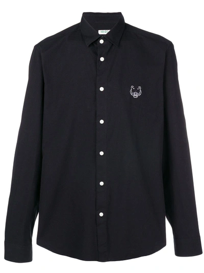 Shop Kenzo Side Tiger Longsleeved Shirt In Black
