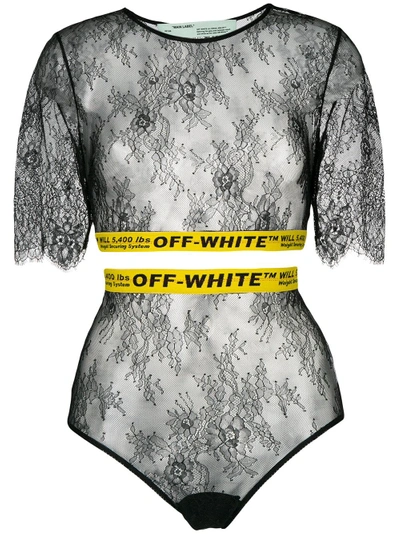 Shop Off-white Floral Lace Two-piece Set