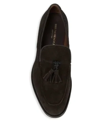 Shop Bruno Magli Fabio Tassel Leather Loafers In Cognac