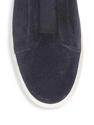 Shop Vince Conway Suede Flint Sneakers In Graphite