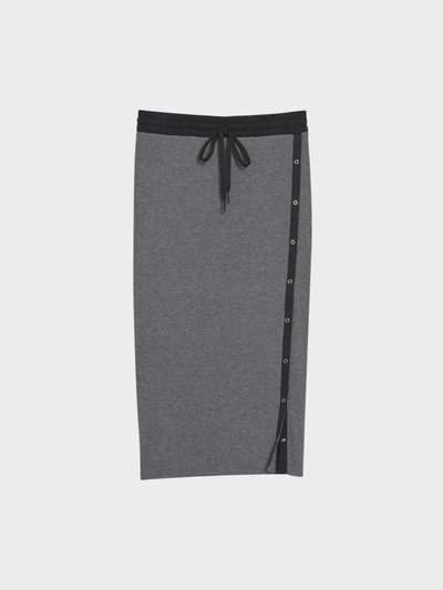 Shop Donna Karan Tearaway Midi Skirt In Charcoal/black