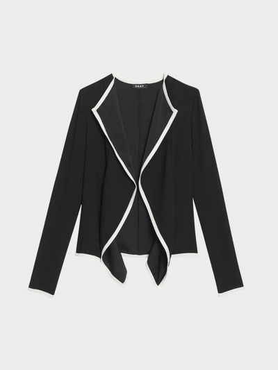 Shop Donna Karan Draped Jacket In Black