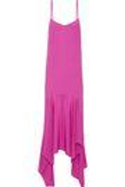 Shop Solace London Woman Wyatt Asymmetric Crepe Midi Dress Magenta