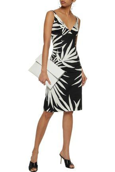 Shop Milly Liz Printed Cotton Dress In Black