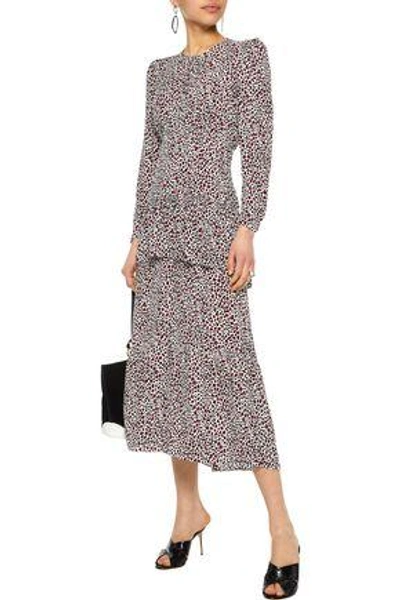 Shop A.l.c Woman Layered Leopard-print Silk Crepe De Chine Midi Dress Animal Print