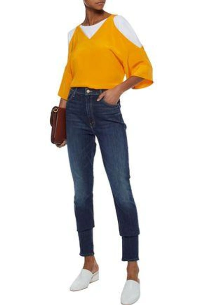 Shop Mother Woman Super Swooner High-rise Skinny Jeans Dark Denim