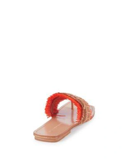 Shop Sigerson Morrison Ava Fringe Thong Sandals In White