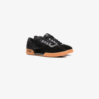 Shop Liam Hodges X Fila Black And Brown Original Fitness Suede Sneakers