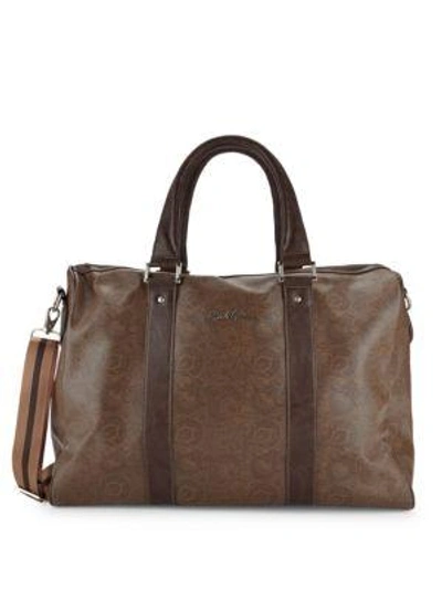 Shop Robert Graham Paisley-print Faux Leather Duffle Bag In Brown