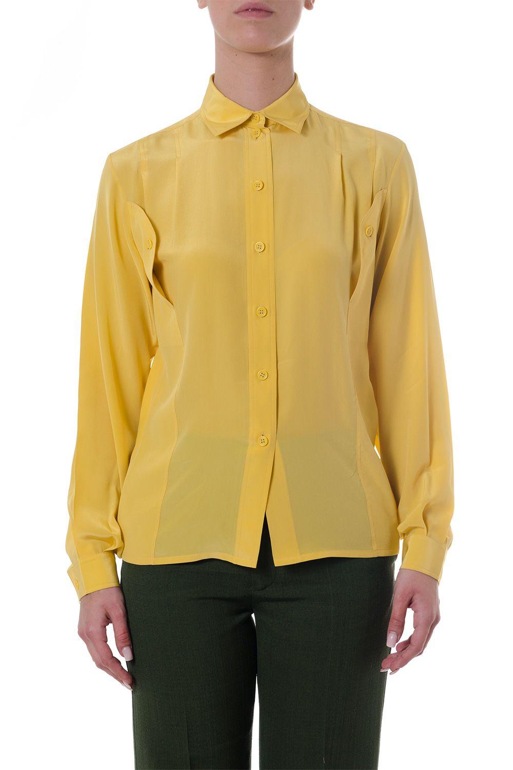 yellow silk shirt
