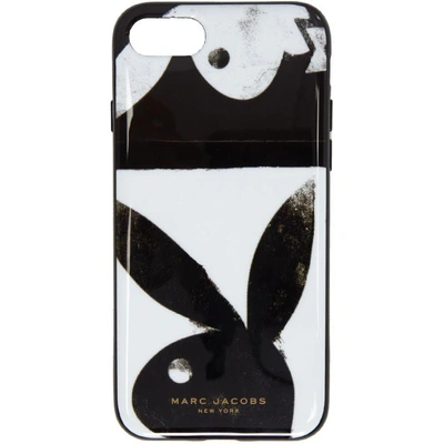 Shop Marc Jacobs Black And White Playboy Iphone 8 Case In 002 Black