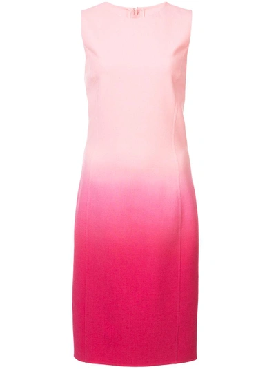Shop Oscar De La Renta Ombré Midi Sheath Dress - Pink