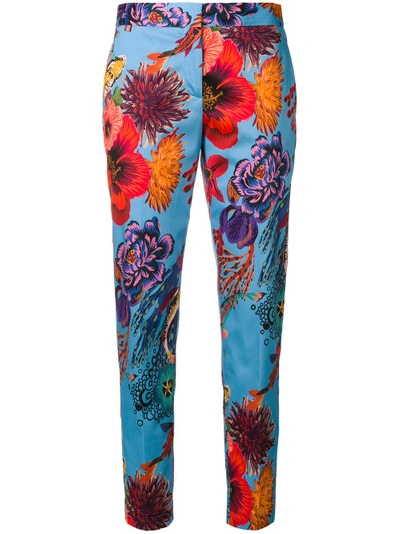 Shop Paul Smith Ocean Print Trousers