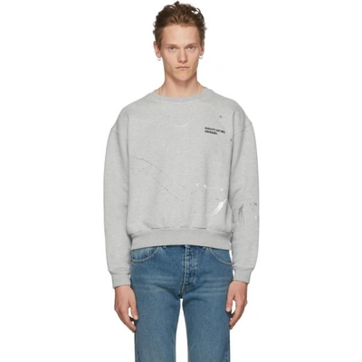 Grey Paint Logo Sweatshirt In Heather Gre