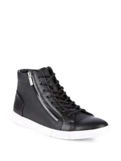 Shop Calvin Klein Berke Lace-up High-top Sneakers In Black