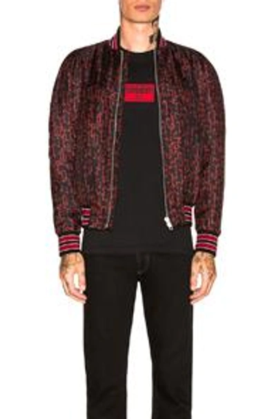 Shop Givenchy Script Bomber In Abstract,black,red