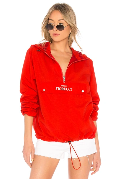 Shop Fiorucci Packable Windbreaker Jacket In Red