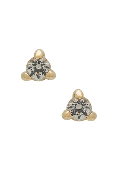 Shop Apres Jewelry Petite Stone Studs In Metallic Gold