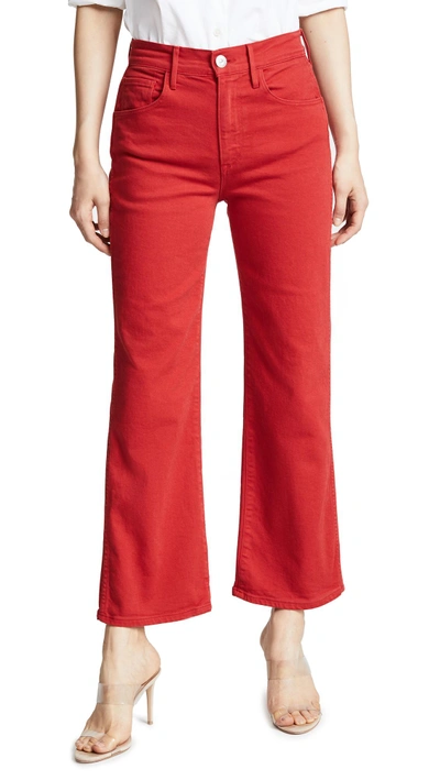 Shop 3x1 W4 Shelter Wide Leg Crop Jeans In Apple Red