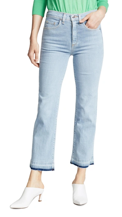 Shop Veronica Beard Jean Jackie Jeans With Fraying In Sky