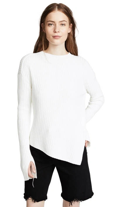 Shop Helmut Lang Twisted Crew Sweater In White