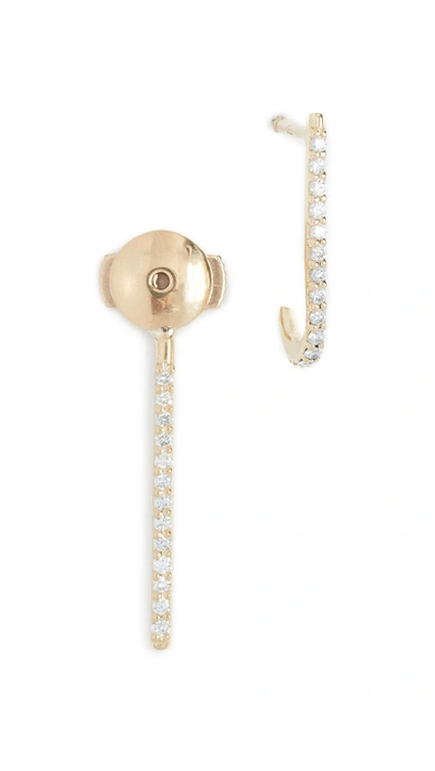 Shop Katkim 18k Petite Diamond Ear Pin In Gold/diamond