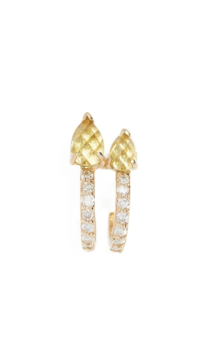 Shop Paige Novick Diamond & Peridot 18k Huggie Stud Earring