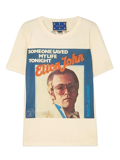 Shop Gucci Elton John Printed Cotton-jersey T-shirt