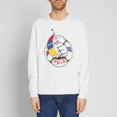 Shop Polo Ralph Lauren Americas Cup Sailboat Print Crew Sweat In White