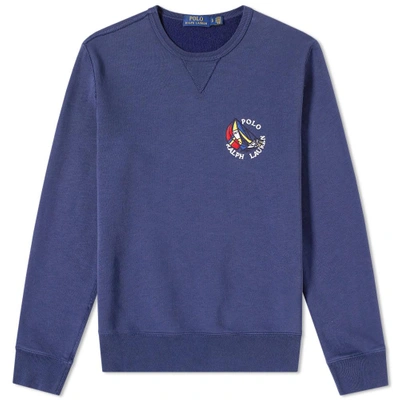 Shop Polo Ralph Lauren Americas Cup Vintage Crew Sweat In Blue