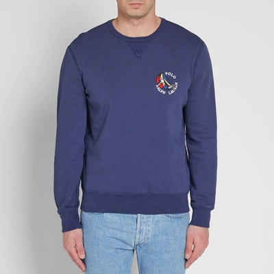 Shop Polo Ralph Lauren Americas Cup Vintage Crew Sweat In Blue