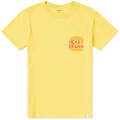 Shop Bedwin & The Heartbreakers Burger Heartbreak Tee In Yellow