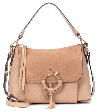 Shop See By Chloé Joan Small Leather Crossbody Bag In Beige