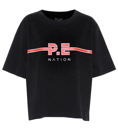 Shop P.e Nation Dartford Cotton Jersey T-shirt In Black