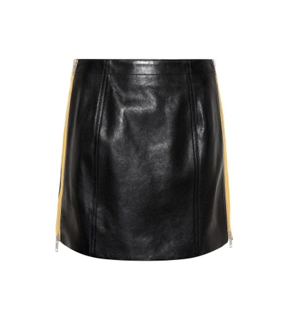 Shop Givenchy Leather Miniskirt In Black