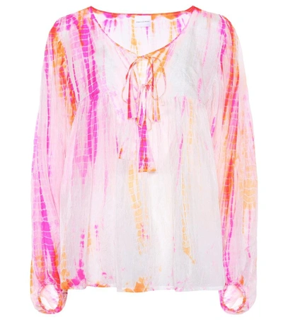 Shop Anna Kosturova Tie-dye Silk Blouse In Multicoloured
