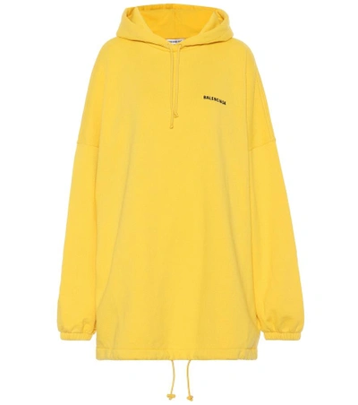 Shop Balenciaga Oversized Cotton-blend Sweatshirt In Yellow