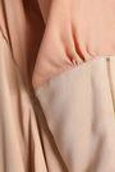 Shop Lanvin Woman Draped Two-tone Crepe De Chine Blouse Blush