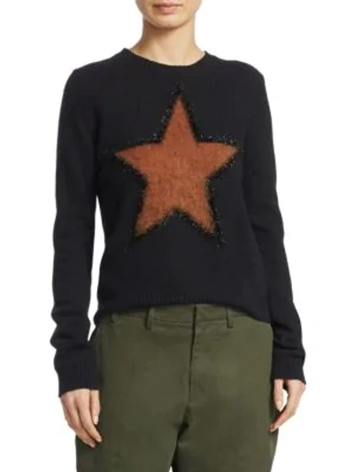 Shop N°21 Star-knit Virgin Wool Sweater In Black