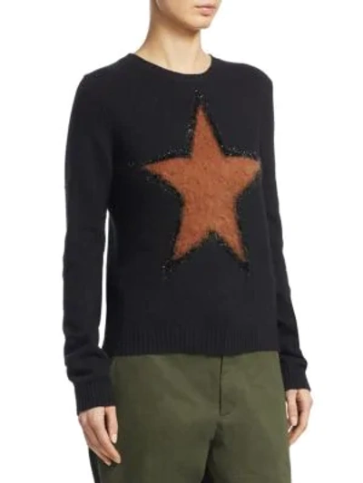 Shop N°21 Star-knit Virgin Wool Sweater In Black