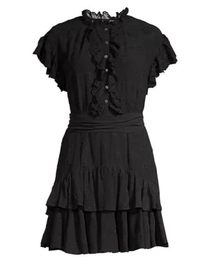 rebecca taylor black ruffle dress
