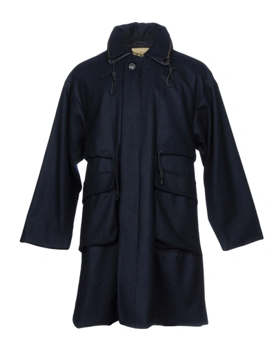 Shop Monitaly Coat In Dark Blue