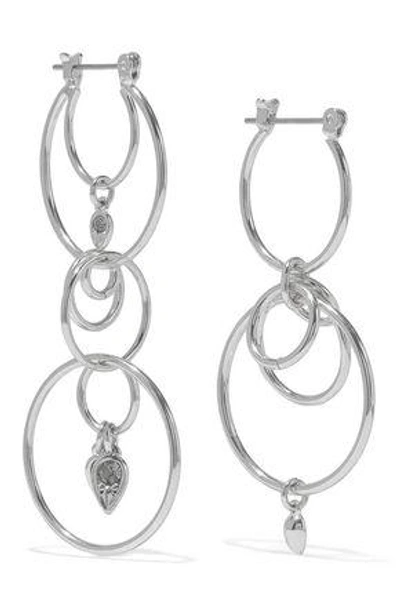 Shop Luv Aj Woman Eclipse Silver-tone Crystal Earrings Silver