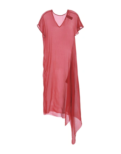 Shop Isabel Benenato 3/4 Length Dresses In Red