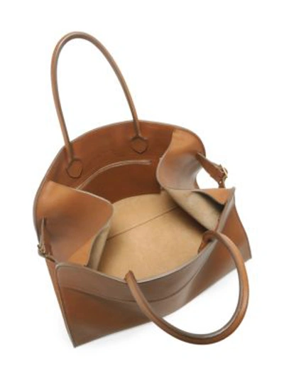 Shop The Row Margaux 17 Top Handle Bag In Saddle Brown
