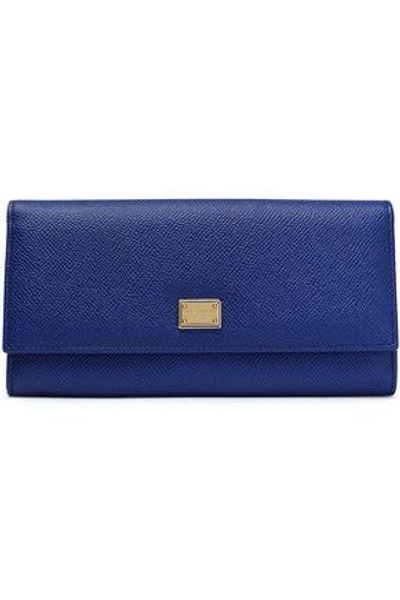 Shop Dolce & Gabbana Textured-leather Continental Wallet In Royal Blue